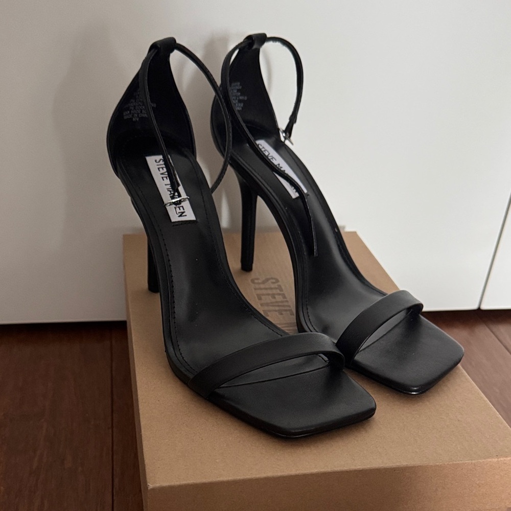 Steve Madden Black Strappy Heels